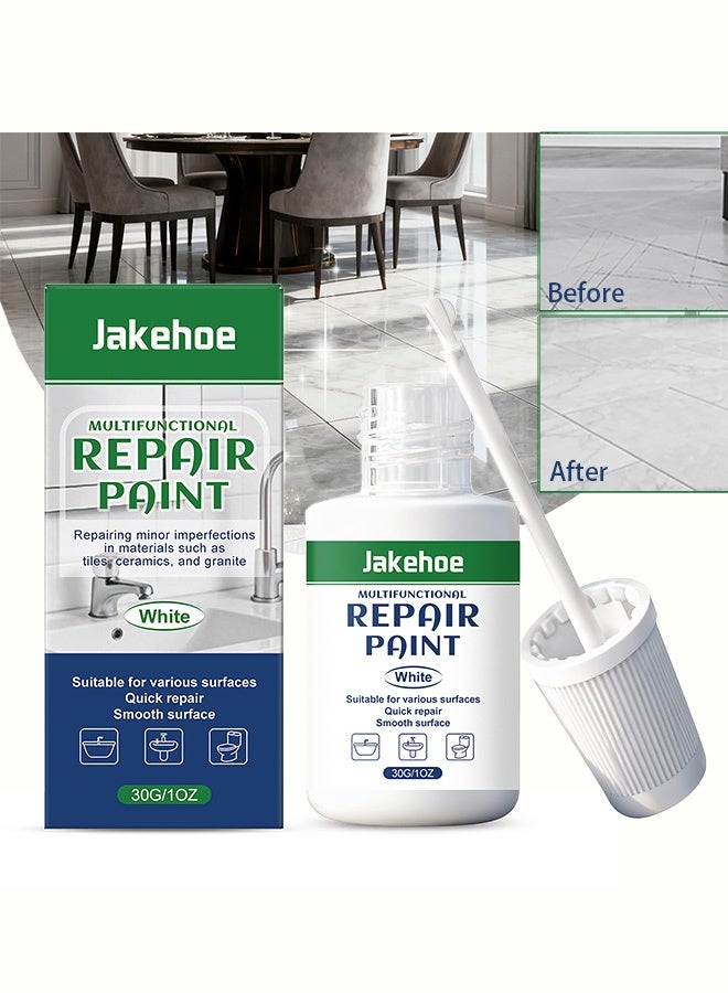 Jakehoe Tile repair paint - Sealing and repairing gaps in ceramic floor tiles, creating a beautiful joint, patching leaks and providing waterproofing - 30g - Image 1