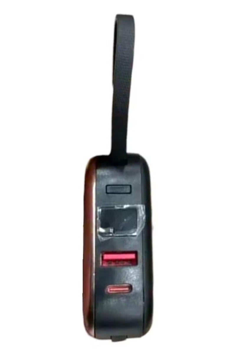 Denx 10000mAh Power bank with a digital display screen and 22.5W fast charging power bank distinguished by the small size and two built-in cables (Lightning & Type-C), and two charging ports Type-C PD/USB-A/5V - Image 1