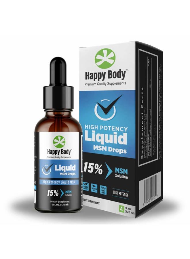 Happy Body Liquid Msm Drops – The Highest Content In A Supplement. Ideal For Both Oral & Topical Applications - 1 X 4 Fl. Oz Bottle. - Image 2