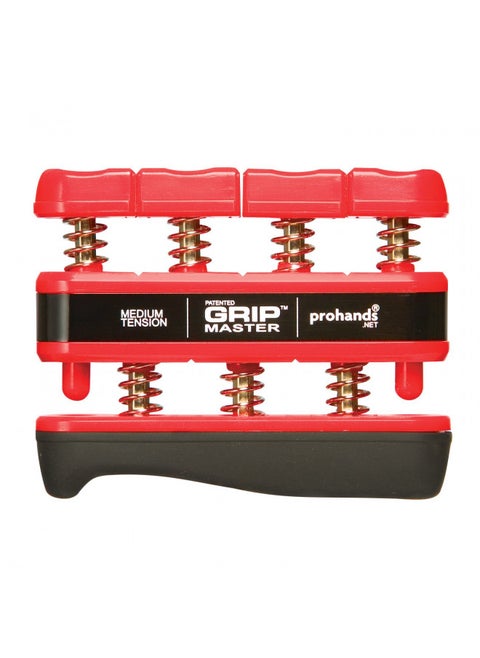 PROHANDS Gripmaster Hand Exerciser, Finger Exerciser (Hand Grip Strengthener), Spring-Loaded, Finger-Piston System, Isolate and Exercise Each Finger, (7 lb Medium Tension, Red-Gripmaster)