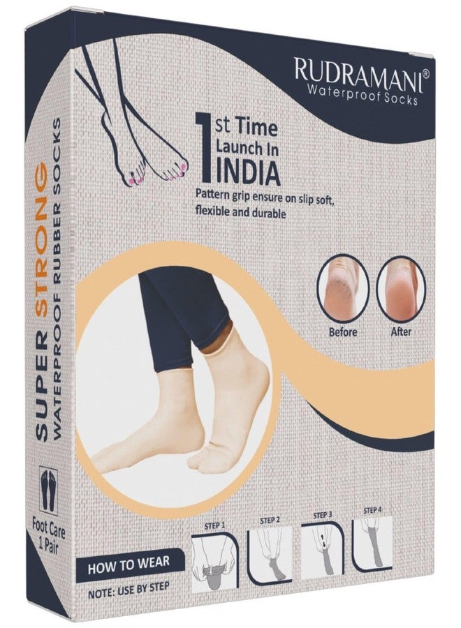 Rahipa Moisturising Silicon Heel Socks with Anti-Heel Full Length Waterproof Rubber Socks for Pain Relief and Foot Care Protection for Men and Women (Pack of 1) - Image 4