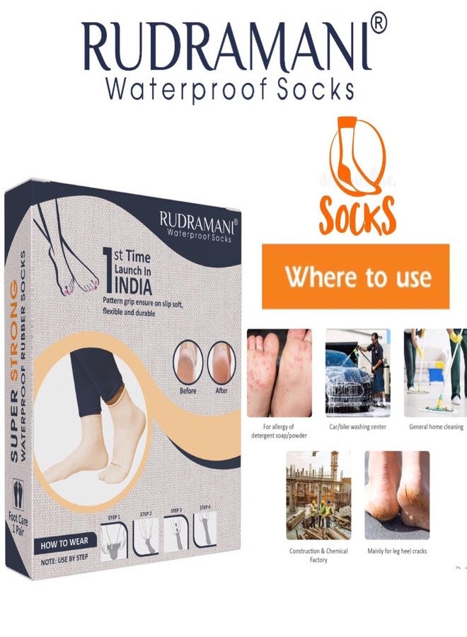 Rahipa Moisturising Silicon Heel Socks with Anti-Heel Full Length Waterproof Rubber Socks for Pain Relief and Foot Care Protection for Men and Women (Pack of 1) - Image 5