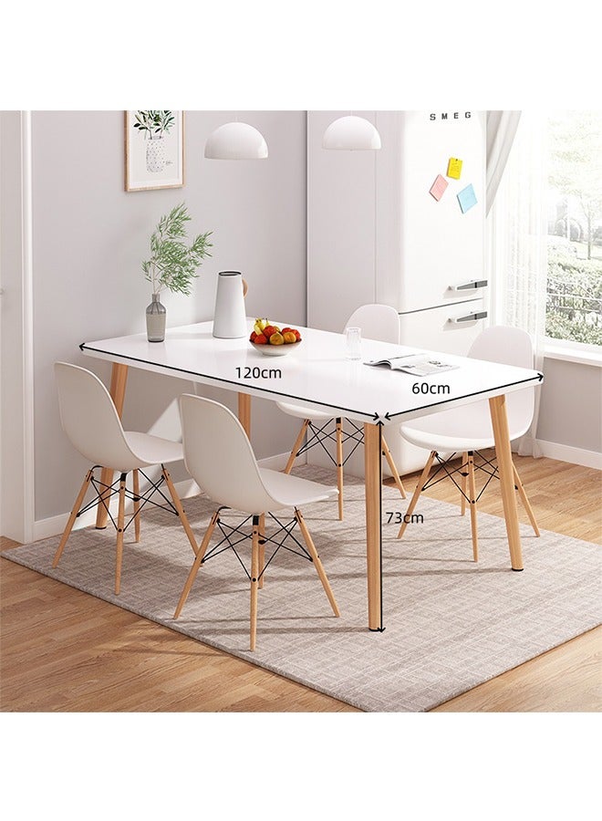 Modern Casual Square Dining Table, Dining Room Kitchen Table, White Solid Wood Dining Table, Multi-Functional Solid Wood Desk, Coffee Table, Office Desk, Applicable for Kitchen Dining Room & Living Room(A table) - Image 2