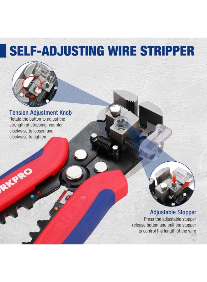 WORKPRO Automatic Wire Strippers, 3 in 1 Wire Cutters, Electrical Terminal Crimper, Automatic Stripping Pliers AWG 24-10 (0.2-6.0 mm²) for Wire Stripping, Cutting, Crimping - Image 2