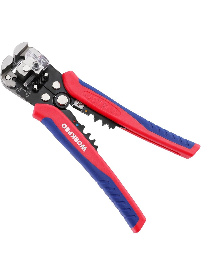 WORKPRO Automatic Wire Strippers, 3 in 1 Wire Cutters, Electrical Terminal Crimper, Automatic Stripping Pliers AWG 24-10 (0.2-6.0 mm²) for Wire Stripping, Cutting, Crimping - Image 1