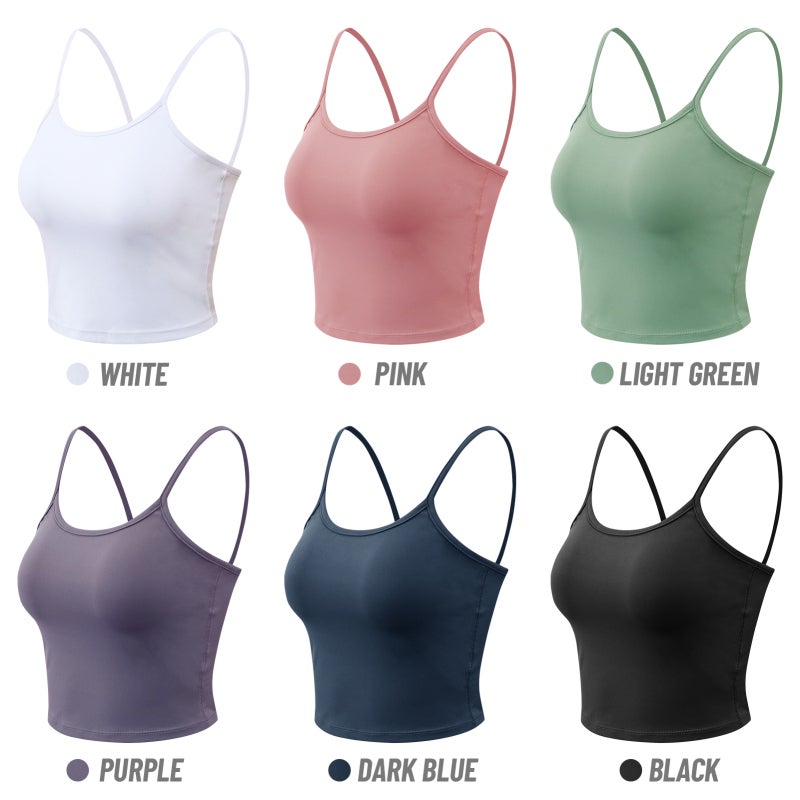 Plain Cami Large Purple: Stretchy Slim Silhouette Crop Cut - Soft Skin-friendly Basic Camisole for Yoga Running Workout Leisure Sports - Image 5