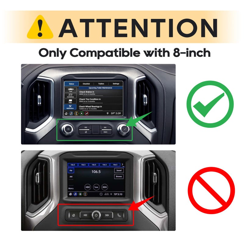 LFOTPP يناسب 2019 2020 2021 2022 GMC سييرا 1500 واقي شاشة نظام الملاحة IntelliLink بحجم 8 بوصات، 2022 GMC تيرين AT4 واقي شاشة لمسية مركزية من الزجاج المقسى مضاد للخدش عالي الوضوح - Image 3