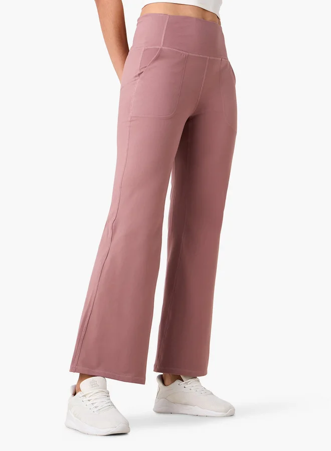 ADOT by Splash Wide Leg Pants with Elasticated Waistband and Pockets