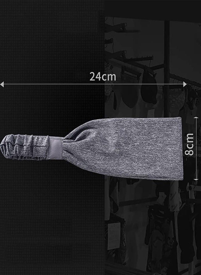 وهاواي 2 Pcs Non Slip Athletic Headband for Women and Men Elastic Wicking Workout Yoga Sport  Lightweight Unisex Headband for Running, Cycling, Basketball, Yoga, Fitness Workout Stretchy Unisex Hairband  - Image 2