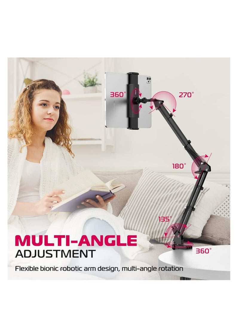 ULANZI T2 Adjustable Tablet Holder For Desk Carbon Steel Tablet Stand For Bed Flexible Tablet Arm Clamp Compatible With IPad Pro IPad Air IPad Mini Galaxy Tab IPhone - Image 4