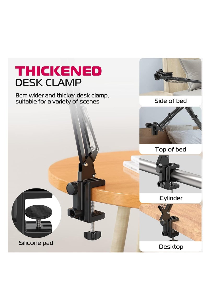 ULANZI T2 Adjustable Tablet Holder For Desk Carbon Steel Tablet Stand For Bed Flexible Tablet Arm Clamp Compatible With IPad Pro IPad Air IPad Mini Galaxy Tab IPhone - Image 5