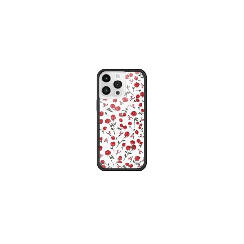 Wildflower Cases - Compatible with iPhone 15 Pro Max | Red, White, Floral, Roses, Trendy, Coquette - Protective Black Bumper, 6.5ft Drop Test Certified, Women Owned Small Business | Red Roses - Image 1