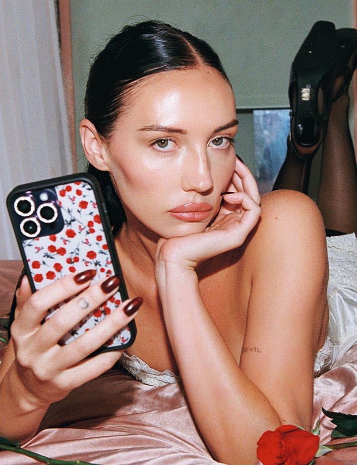 Wildflower Cases - Compatible with iPhone 15 Pro Max | Red, White, Floral, Roses, Trendy, Coquette - Protective Black Bumper, 6.5ft Drop Test Certified, Women Owned Small Business | Red Roses - Image 5