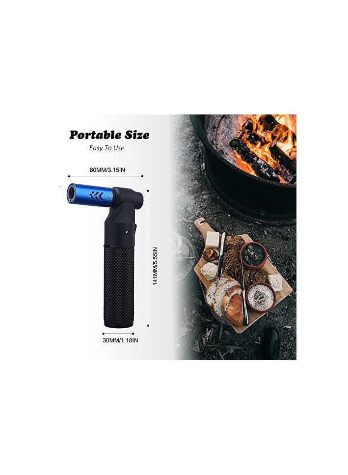 Green Tiger Culinary Torch Windproof lighter Butane Refillable Adjustable Flame Kitchen Torch Candle lighter Camping Home Use Welding (Black) - Image 2