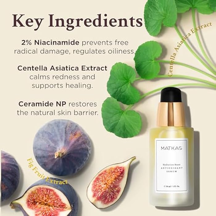 MATKAS Korean Antioxidant 2% Niacinamide Serum for Face with Cica - 30mL - Hyaluronic Acid Moisturizer and Centella Ampoule Serum for Glowing Skin, Anti Redness Niacinamide Pore Minimizer + Ceramide - Image 5
