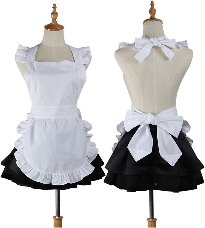 Love Potato Cute White Retro Kitchen Restaurant Women Aprons for Women Girls Waitress Apron for Gift - Image 1