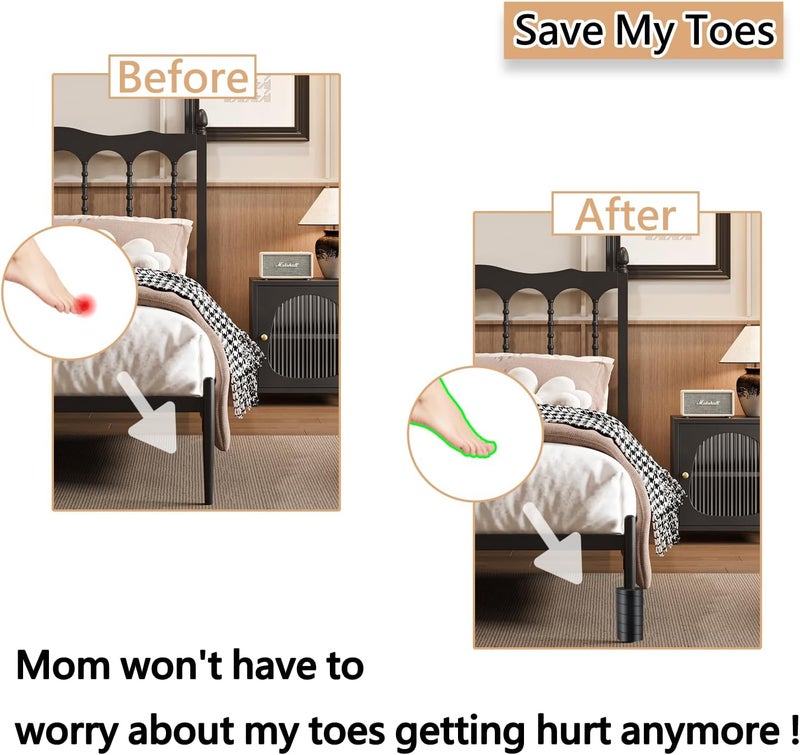 Jayen 4 Pcs Bed Frame Toe Protectors, Non-Adhesive Bed Frame Leg Covers for Toe Savers, Toe Cushion for Any Furniture Leg - Prevents Toe Injuries from Hitting Hard Furniture Legs - Image 3