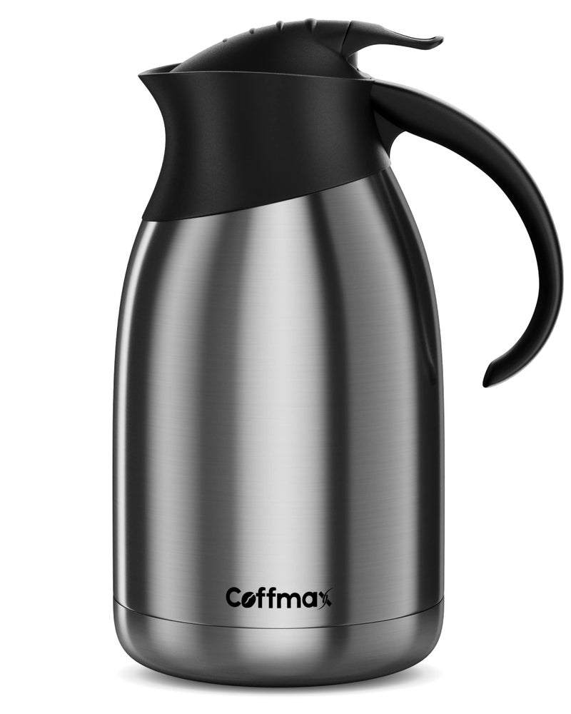 Coffmax Insulated Thermal Coffee Carafe Pitcher 68 Oz  Double Walled Vacuum Thermos Butler Server  Large Coffee Carafe for Keeping Hot Beverage by Coffmax 
