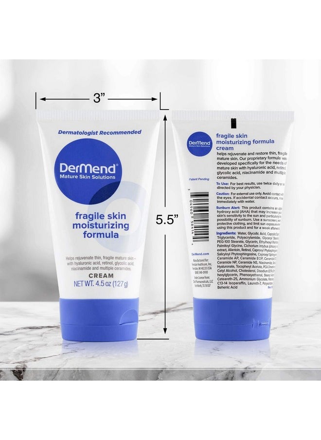 dermend - Dermend Specialized Fragile Skin Moisturizing Cream: Formula to Restore & Rejuvenate Mature Skin - Daily Moisturizer & Anti Wrinkle Cream for Firming & Strengthening Thin, Aging Skin - 4.5 Oz Tube - Image 1
