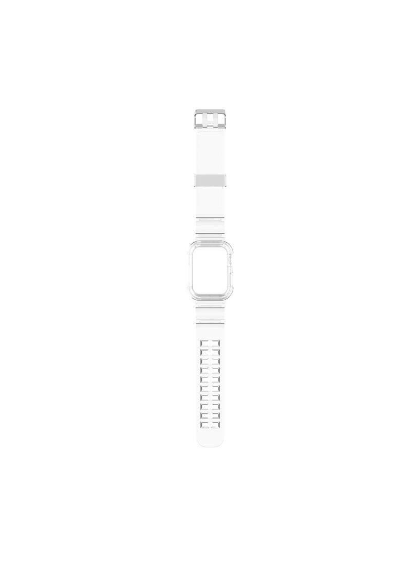 Compatible with iWatch Band 42mm 44mm Transparent Crystal Clear Protective Bumper Sport Watch Band Replacement Strap Soft TPU Sports Watch Band for Watch 1/2/3/4/5/6/7 Suitable for Men Women - Image 5