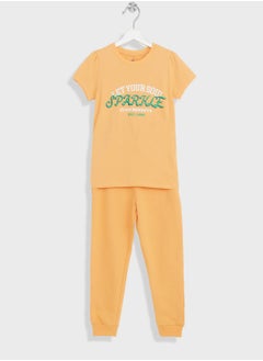 Casual T-Shirt & Joggers Set For Girls