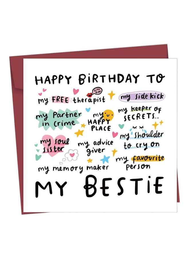Funny Best Friend Birthday Card – Friendship Card for Men & Women – Cute Best Friend Card – Friendship Thank You Card – Birthday Card with Envelope for Sisters, Nieces, and Mothers - Image 1