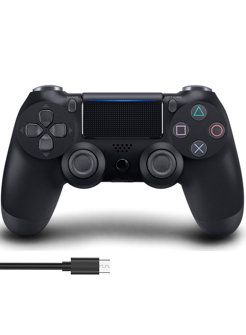 Wireless Controller for PS4 Support Double Vibration 6-Axis Motion Sensor Sensitive Touch Pad Built-in Speaker  Stereo Headphone Jack Compatible with PS 4 (Black) - Image 1