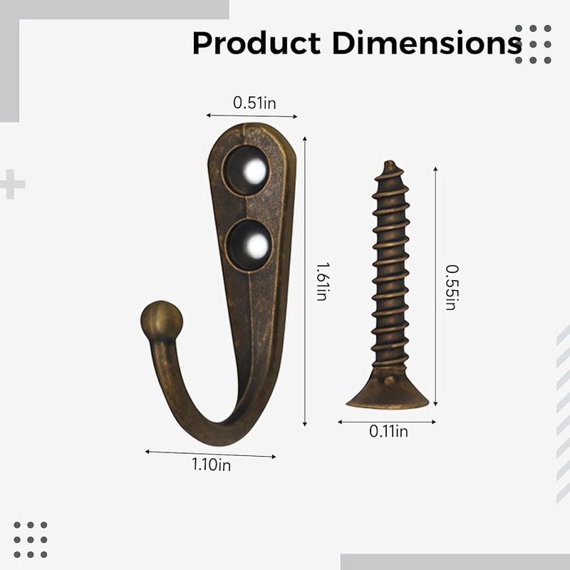 خطافات حائط حديدية مسبوكة 10 قطع متينة للتعليق - Image 4