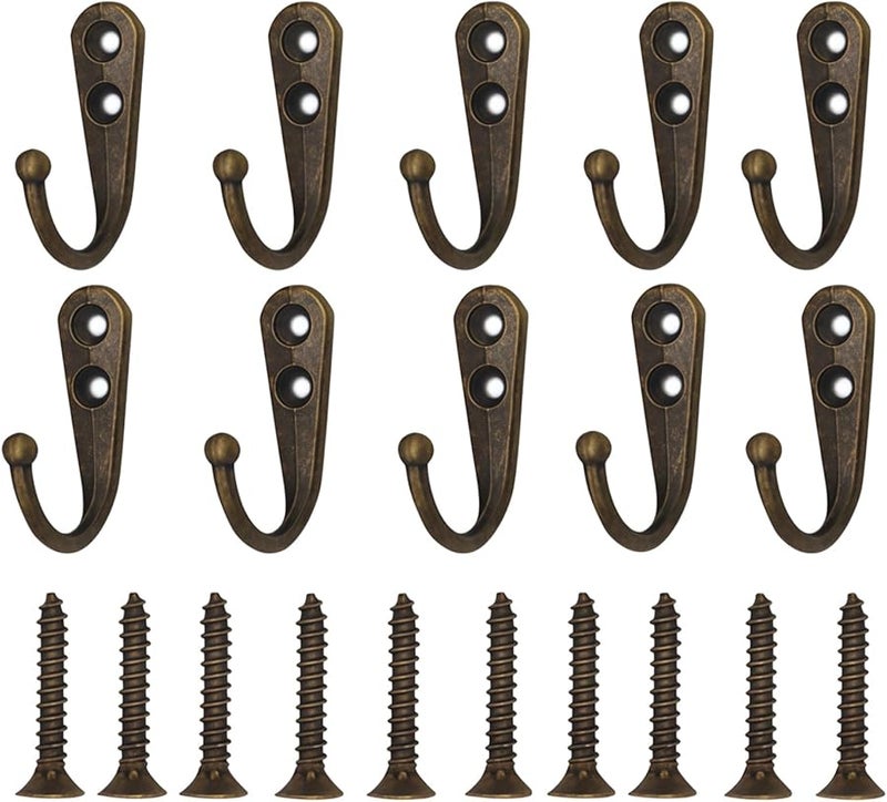 خطافات حائط حديدية مسبوكة 10 قطع متينة للتعليق - Image 1