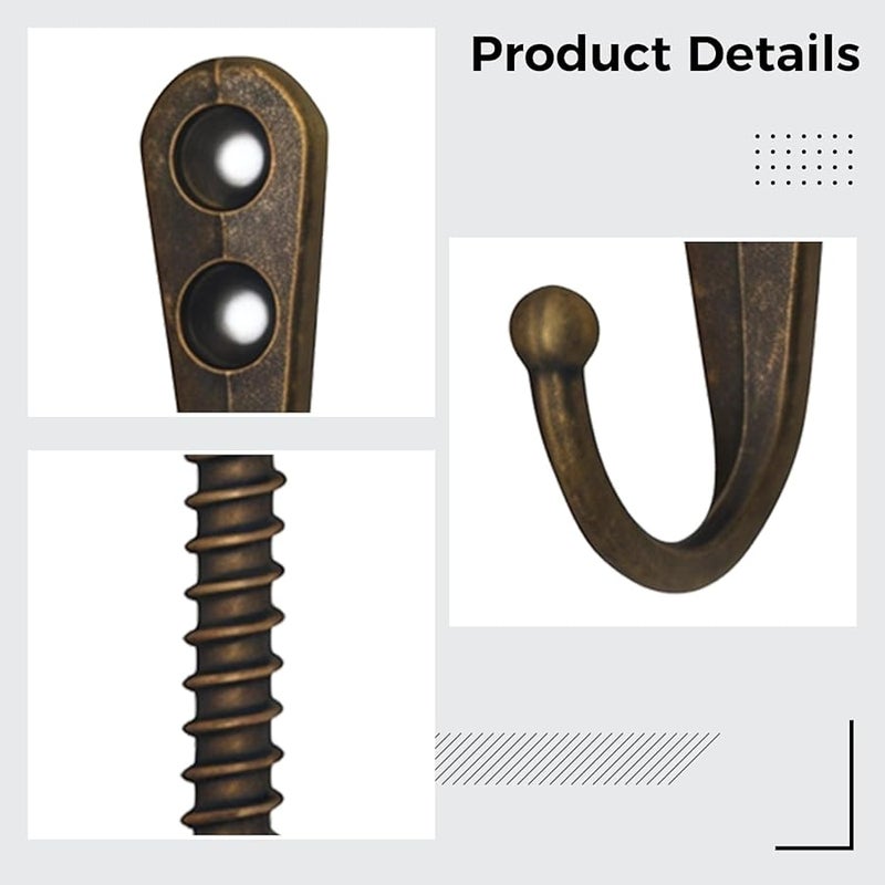 خطافات حائط حديدية مسبوكة 10 قطع متينة للتعليق - Image 5