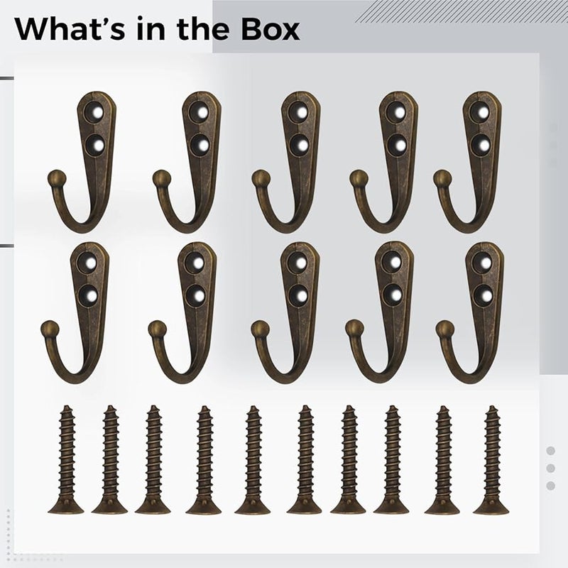 خطافات حائط حديدية مسبوكة 10 قطع متينة للتعليق - Image 3