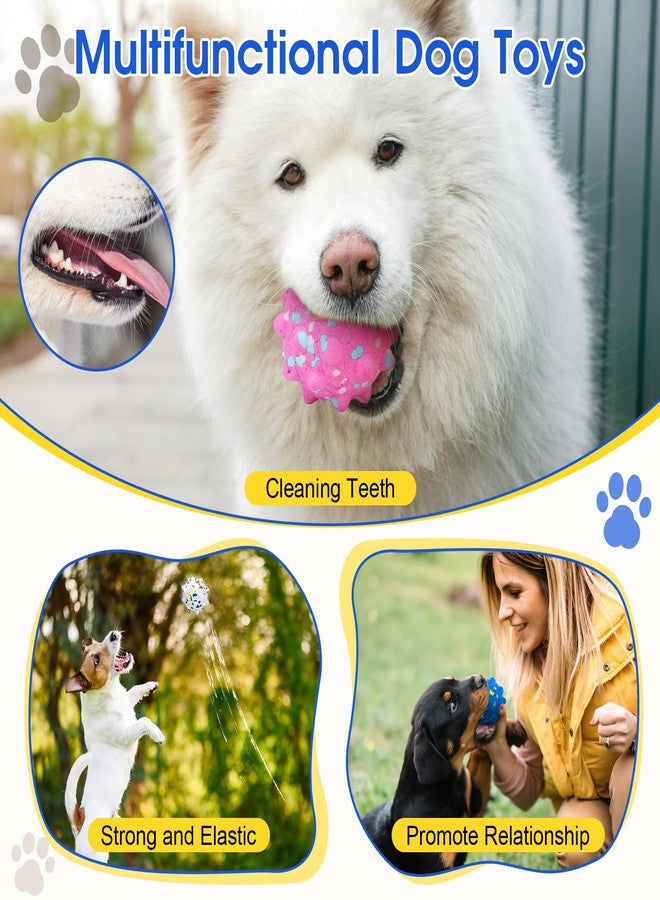 VINGVO Large Tennis Balls for Dogs, 4 PCS Dogs Toys for Aggressive Chewers, 3" Teething Chew Toys Water Floating Ball Toy Bouncy Fetch Balls for Large Medium Small Dog and Puppies (4 Spiked) - Image 2