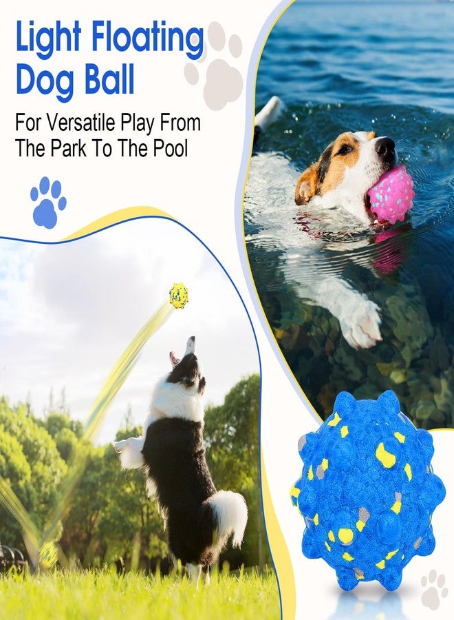 VINGVO Large Tennis Balls for Dogs, 4 PCS Dogs Toys for Aggressive Chewers, 3" Teething Chew Toys Water Floating Ball Toy Bouncy Fetch Balls for Large Medium Small Dog and Puppies (4 Spiked) - Image 5