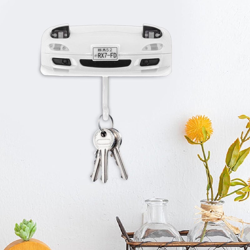 Sorandy Vintage Car Key Hook, Wall Mounted Key Holder with Sensor Light & Built in Batteries, Ideal for Entryway, Office Decor & Car Enthusiasts (White) - Image 3