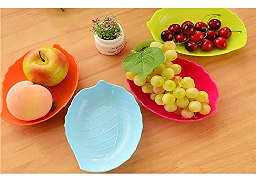 Myy Brand Myy Brand Multipurpose Unbreakable Snacks Plate Multicolor Set of 4 Leaf Shape  - Image 2