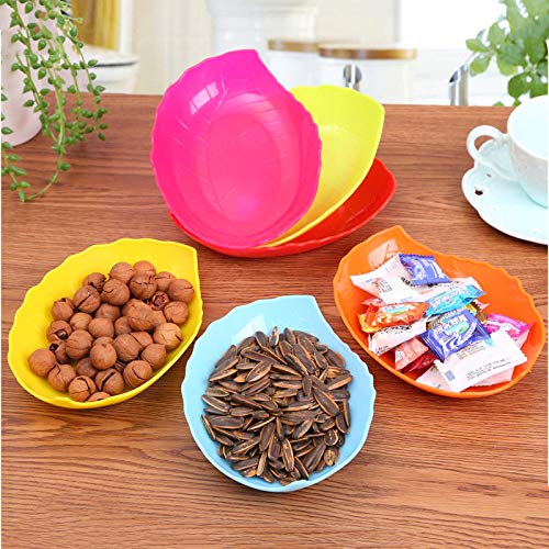 Myy Brand Myy Brand Multipurpose Unbreakable Snacks Plate Multicolor Set of 4 Leaf Shape  - Image 5