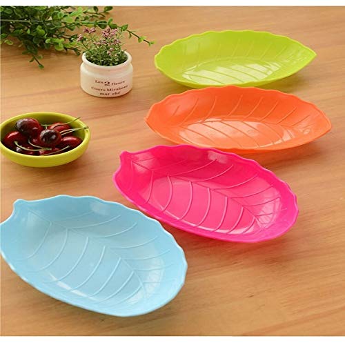 Myy Brand Myy Brand Multipurpose Unbreakable Snacks Plate Multicolor Set of 4 Leaf Shape  - Image 1