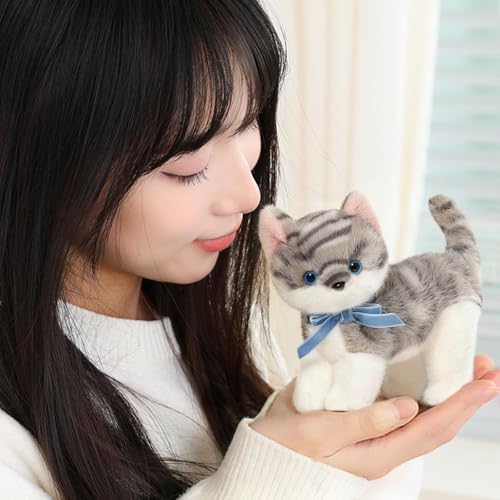 Ditucu Cat Stuffed Animals Cute Soft Kitten Plush Doll Small Kitty Plushies Toys Gifts for Kids Stripe Grey 6 inch - Image 5