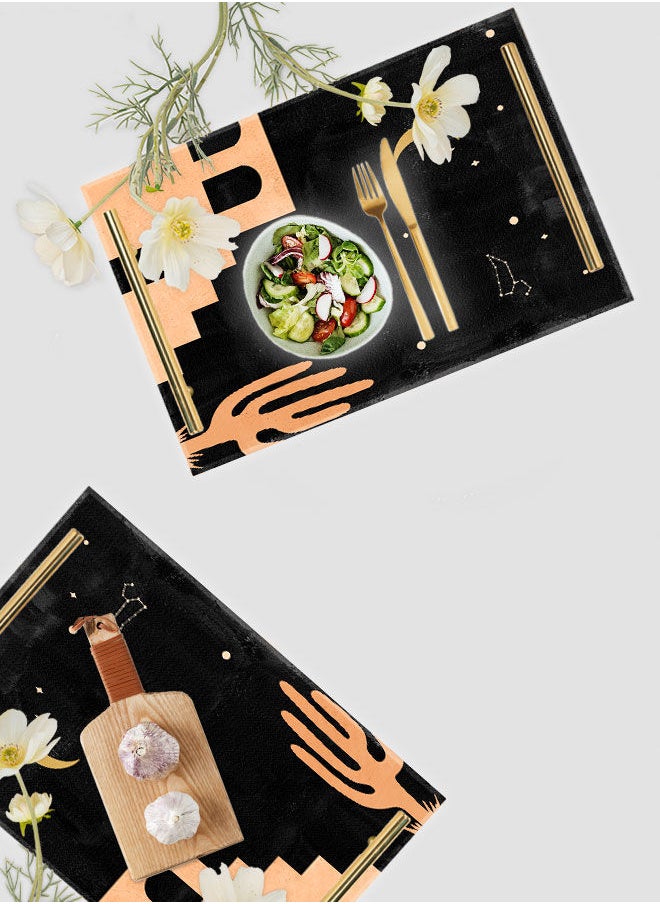 LOWHA Decorative Acrylic Serving Tray with Gold Color Metal Handles Crescent Moon 20x30cm  - Image 4
