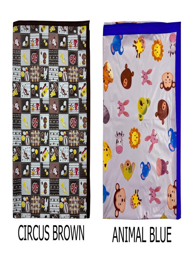 Ecosoft Baby Plastic Sheet/PVC Sheet for Kids/Rubber Sheet for Babies/Bed Wetting Protector (90 x 135 cm) (36 x 54 Inch) (Circus Brown & Animal Blue) - Image 3