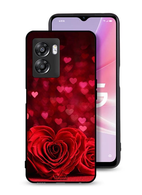 Oppo A57 5G Protective Case Cover Heart Flowers Abstract Art