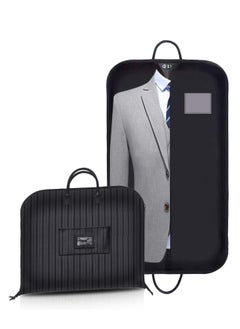 Suit Garment Bag 100x60 cm Clothes Carrier Folding Hanging Cover Bags for Travel and Storage Suit Jacket Dress Coat Men Women(Oxford Fabric Black)