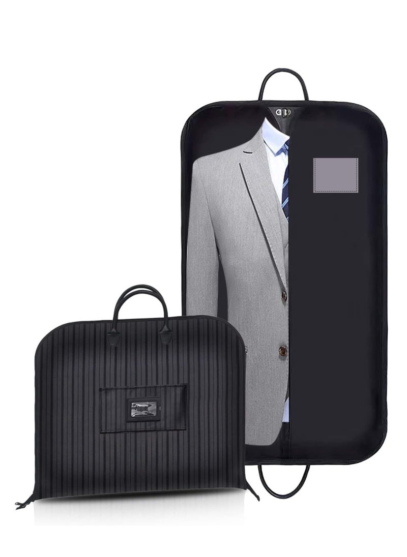 SYOSI - Suit Garment Bag 100x60 cm Clothes Carrier Folding Hanging Cover Bags for Travel and Storage Suit Jacket Dress Coat Men Women(Oxford Fabric Black) - Image 1
