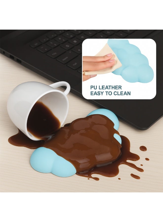 ARX Cloud Wrist Rest Keyboard and Mouse Set for Any Keyboard, Ergonomic Memory Foam Wrist Support with Non-Slip PU Base, Pain Relief for Office, Gaming, Computer, Laptop (Sky Blue) - Image 4