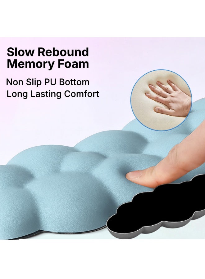 ARX Cloud Wrist Rest Keyboard and Mouse Set for Any Keyboard, Ergonomic Memory Foam Wrist Support with Non-Slip PU Base, Pain Relief for Office, Gaming, Computer, Laptop (Sky Blue) - Image 5