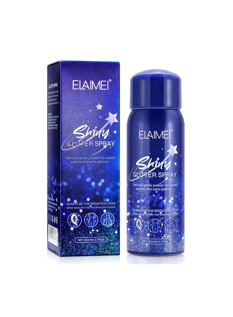 BP Sequin Hair Spray Portable Party Stage Makeup Body Starry Glitter Spray 60ml Glossy Cosmetics - Image 2