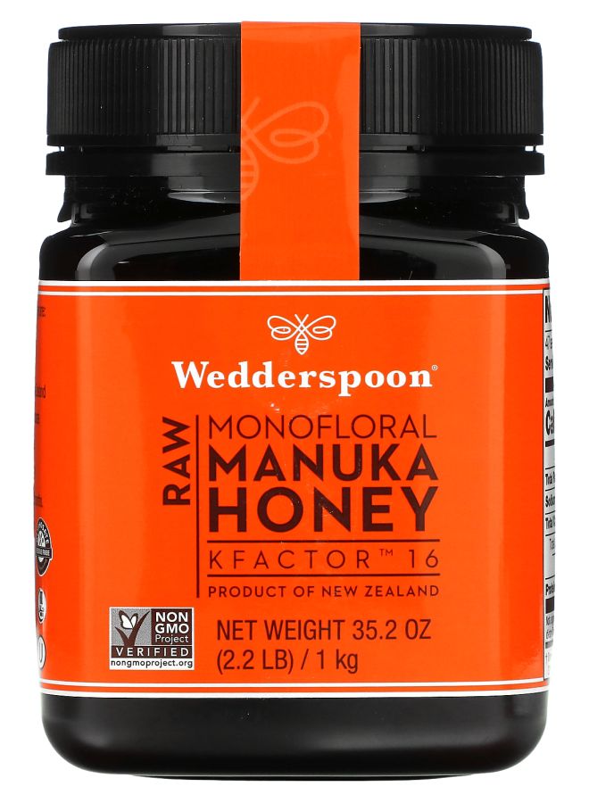Wedderspoon Raw Monofloral Manuka Honey KFactor 16 2.2 lb (1 kg)