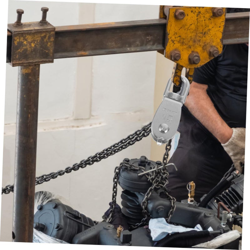 Heavy Duty Swivel Lifting Pulley Block with Bearing Traction Wheel for Efficient Hoisting Rigging and Easy Portability - Image 5