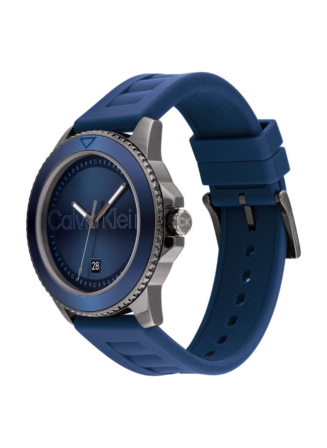CALVIN KLEIN - Men's Analog Round Shape Silicone Wrist Watch 25200384 - 44 Mm - Image 1
