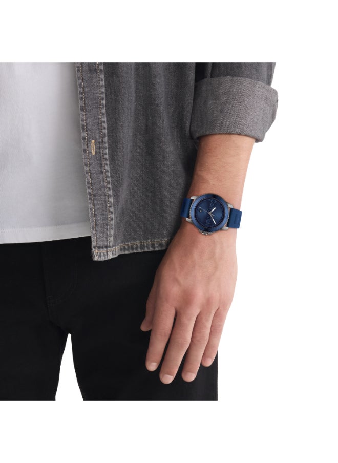 CALVIN KLEIN - Men's Analog Round Shape Silicone Wrist Watch 25200384 - 44 Mm - Image 1